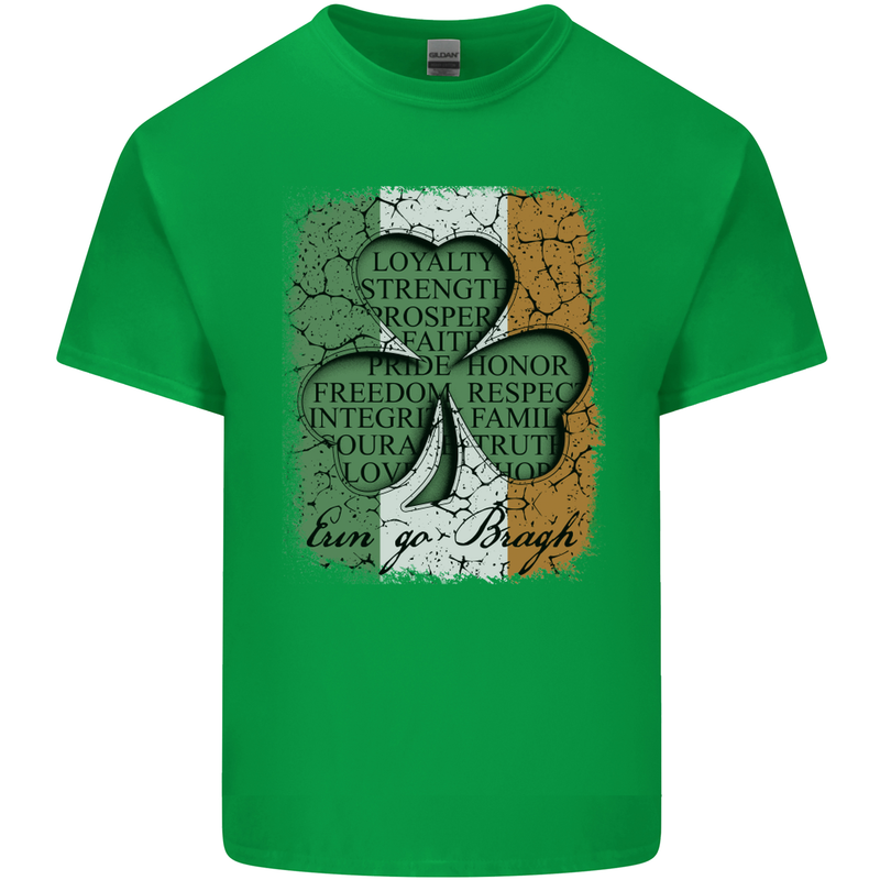 St Patricks Day Shamrock 3 Leaf Clover Mens Cotton T-Shirt Tee Top Irish Green