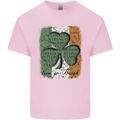 St Patricks Day Shamrock 3 Leaf Clover Mens Cotton T-Shirt Tee Top Light Pink