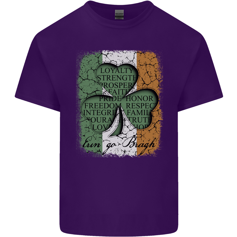 St Patricks Day Shamrock 3 Leaf Clover Mens Cotton T-Shirt Tee Top Purple