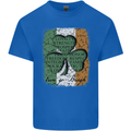 St Patricks Day Shamrock 3 Leaf Clover Mens Cotton T-Shirt Tee Top Royal Blue