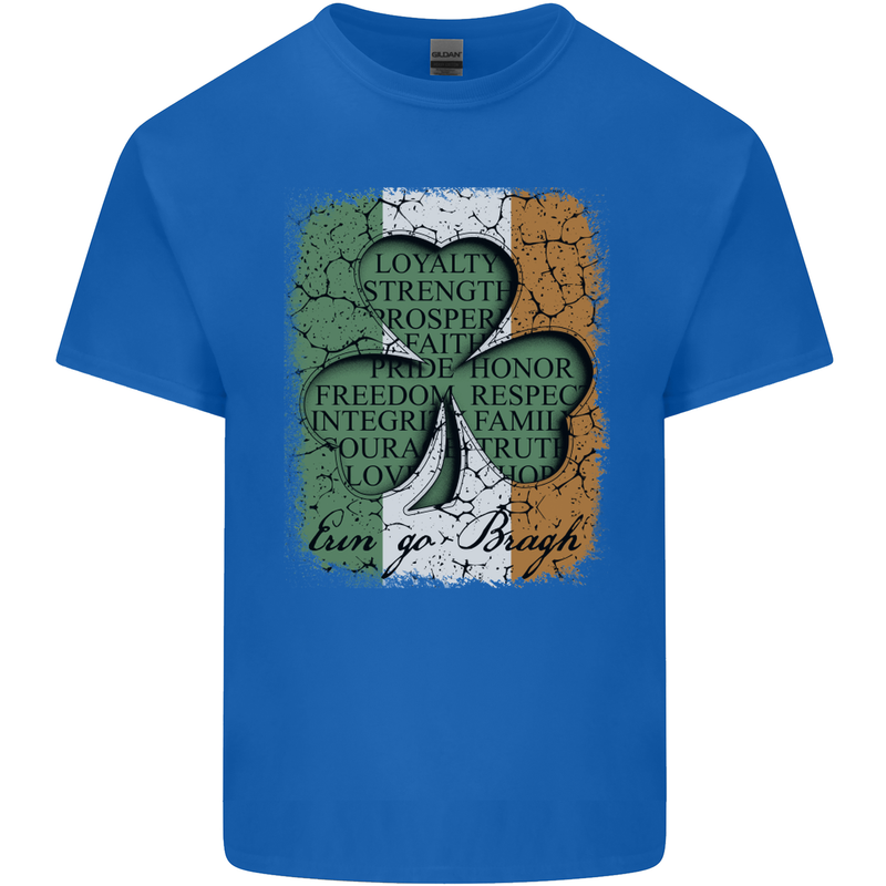 St Patricks Day Shamrock 3 Leaf Clover Mens Cotton T-Shirt Tee Top Royal Blue