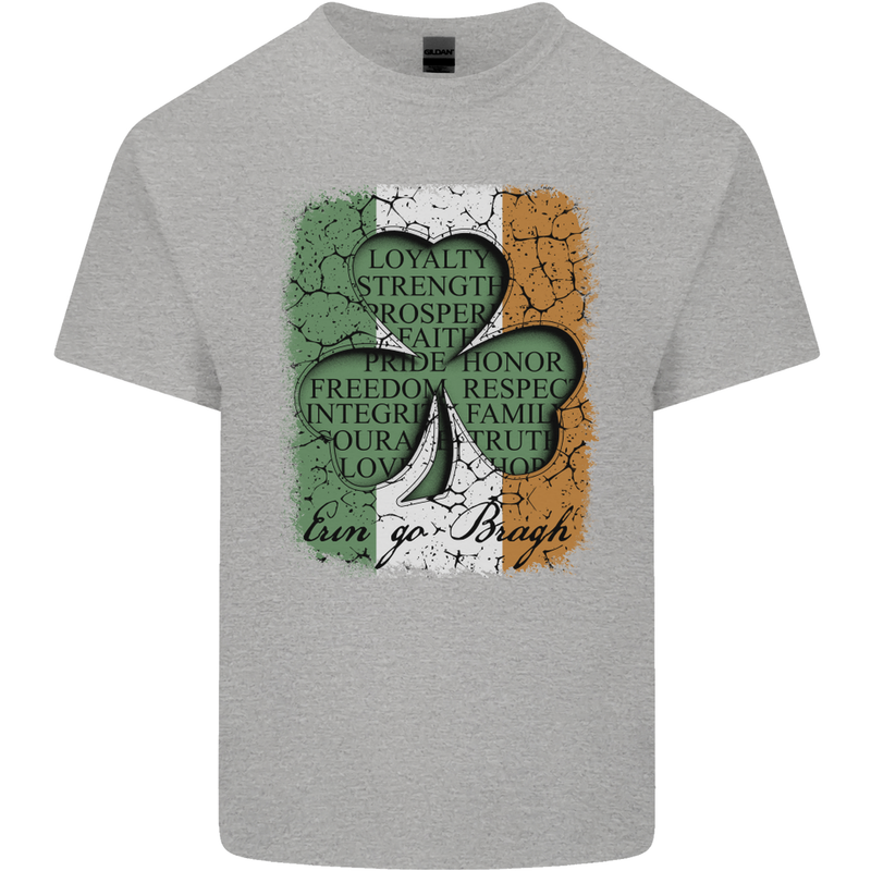 St Patricks Day Shamrock 3 Leaf Clover Mens Cotton T-Shirt Tee Top Sports Grey