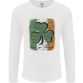 St Patricks Day Shamrock 3 Leaf Clover Mens Long Sleeve T-Shirt White
