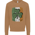 St Patricks Day Shamrock 3 Leaf Clover Mens Sweatshirt Jumper Caramel Latte