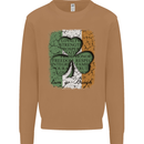 St Patricks Day Shamrock 3 Leaf Clover Mens Sweatshirt Jumper Caramel Latte