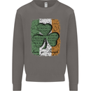 St Patricks Day Shamrock 3 Leaf Clover Mens Sweatshirt Jumper Charcoal
