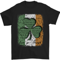 St Patricks Day Shamrock 3 Leaf Clover Mens T-Shirt Cotton Gildan Black