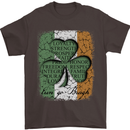 St Patricks Day Shamrock 3 Leaf Clover Mens T-Shirt Cotton Gildan Dark Chocolate