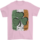 St Patricks Day Shamrock 3 Leaf Clover Mens T-Shirt Cotton Gildan Light Pink