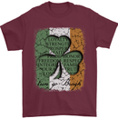 St Patricks Day Shamrock 3 Leaf Clover Mens T-Shirt Cotton Gildan Maroon