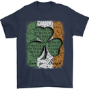 St Patricks Day Shamrock 3 Leaf Clover Mens T-Shirt Cotton Gildan Navy Blue
