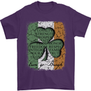 St Patricks Day Shamrock 3 Leaf Clover Mens T-Shirt Cotton Gildan Purple