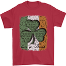 St Patricks Day Shamrock 3 Leaf Clover Mens T-Shirt Cotton Gildan Red