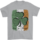 St Patricks Day Shamrock 3 Leaf Clover Mens T-Shirt Cotton Gildan Sports Grey