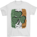 St Patricks Day Shamrock 3 Leaf Clover Mens T-Shirt Cotton Gildan White