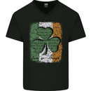 St Patricks Day Shamrock 3 Leaf Clover Mens V-Neck Cotton T-Shirt Black
