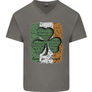 St Patricks Day Shamrock 3 Leaf Clover Mens V-Neck Cotton T-Shirt Charcoal