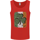 St Patricks Day Shamrock 3 Leaf Clover Mens Vest Tank Top Red