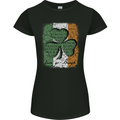 St Patricks Day Shamrock 3 Leaf Clover Womens Petite Cut T-Shirt Black