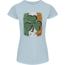St Patricks Day Shamrock 3 Leaf Clover Womens Petite Cut T-Shirt Light Blue