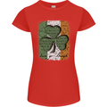 St Patricks Day Shamrock 3 Leaf Clover Womens Petite Cut T-Shirt Red