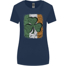 St Patricks Day Shamrock 3 Leaf Clover Womens Wider Cut T-Shirt Navy Blue