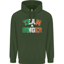 St Patricks Day Team Ginger Funny Irish Childrens Kids Hoodie Forest Green