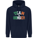 St Patricks Day Team Ginger Funny Irish Childrens Kids Hoodie Navy Blue