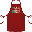St Patricks Day Team Ginger Funny Irish Cotton Apron 100% Organic Maroon