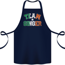 St Patricks Day Team Ginger Funny Irish Cotton Apron 100% Organic Navy Blue