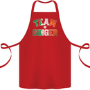 St Patricks Day Team Ginger Funny Irish Cotton Apron 100% Organic Red