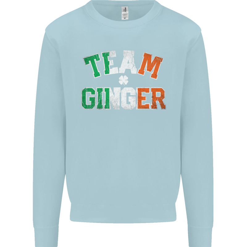 St Patricks Day Team Ginger Funny Irish Kids Sweatshirt Jumper Light Blue