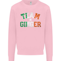 St Patricks Day Team Ginger Funny Irish Kids Sweatshirt Jumper Light Pink