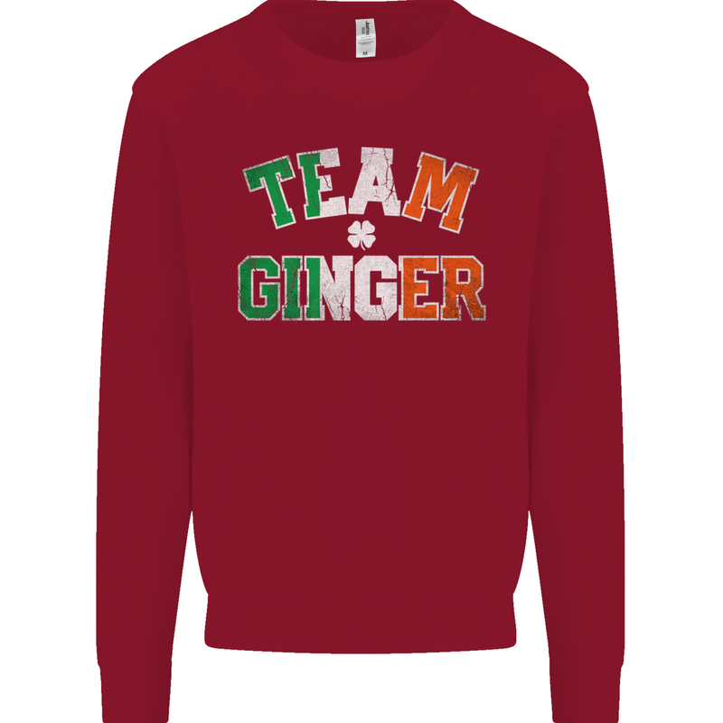 St Patricks Day Team Ginger Funny Irish Kids Sweatshirt Jumper Red