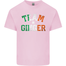 St Patricks Day Team Ginger Funny Irish Kids T-Shirt Childrens Light Pink