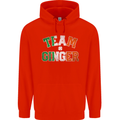 St Patricks Day Team Ginger Funny Irish Mens 80% Cotton Hoodie Bright Red