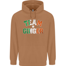 St Patricks Day Team Ginger Funny Irish Mens 80% Cotton Hoodie Caramel Latte