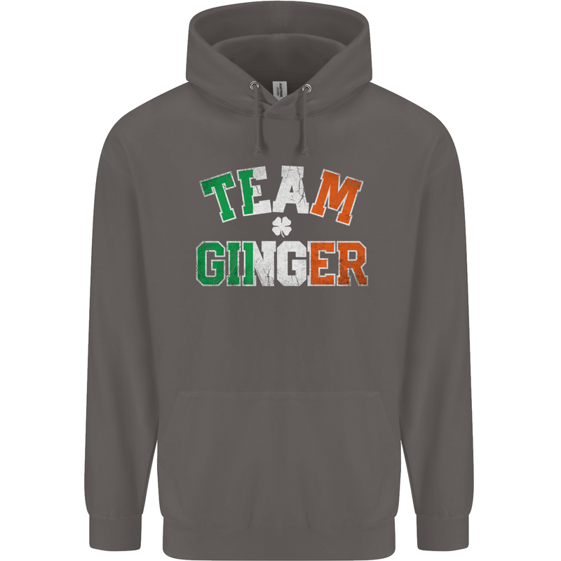 St Patricks Day Team Ginger Funny Irish Mens 80% Cotton Hoodie Charcoal