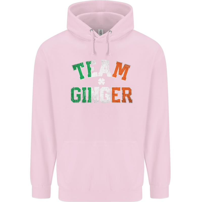 St Patricks Day Team Ginger Funny Irish Mens 80% Cotton Hoodie Light Pink