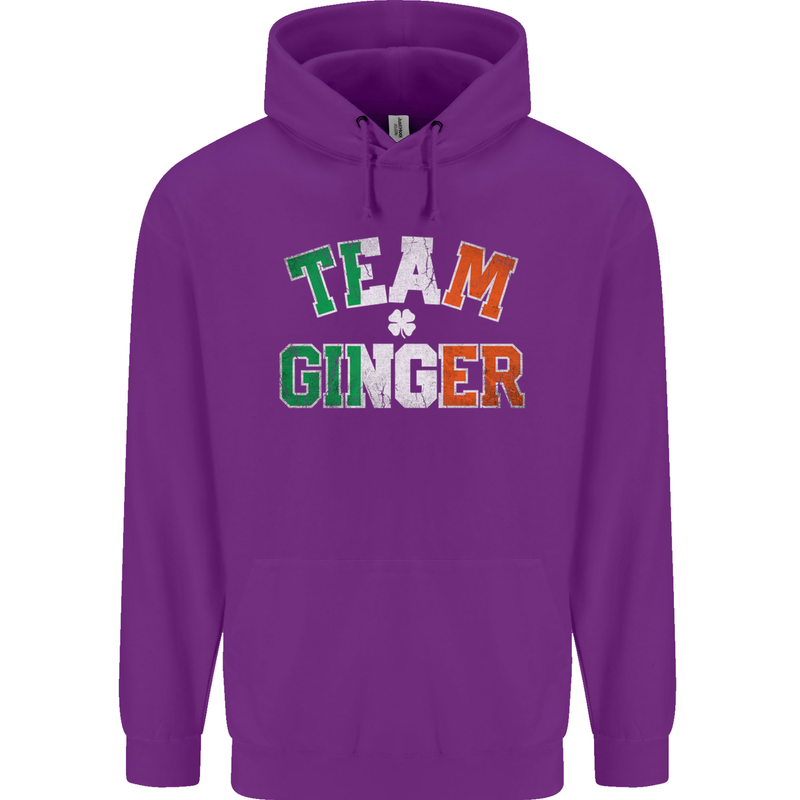 St Patricks Day Team Ginger Funny Irish Mens 80% Cotton Hoodie Purple