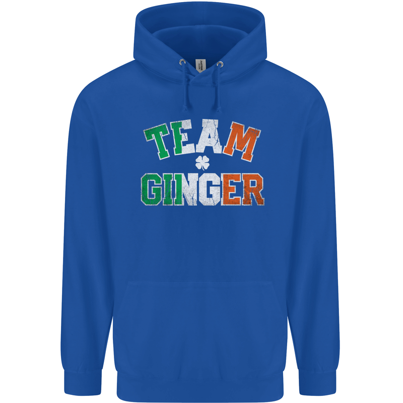 St Patricks Day Team Ginger Funny Irish Mens 80% Cotton Hoodie Royal Blue