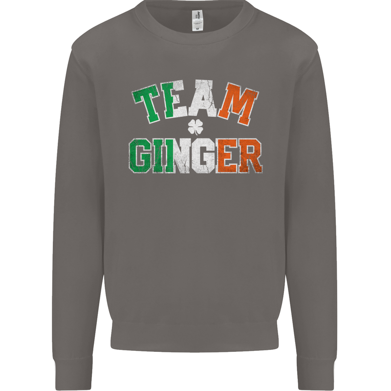 St Patricks Day Team Ginger Funny Irish Mens Sweatshirt Jumper Charcoal