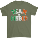 St Patricks Day Team Ginger Funny Irish Mens T-Shirt Cotton Gildan Military Green