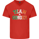 St Patricks Day Team Ginger Funny Irish Mens V-Neck Cotton T-Shirt Red