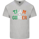 St Patricks Day Team Ginger Funny Irish Mens V-Neck Cotton T-Shirt Sports Grey