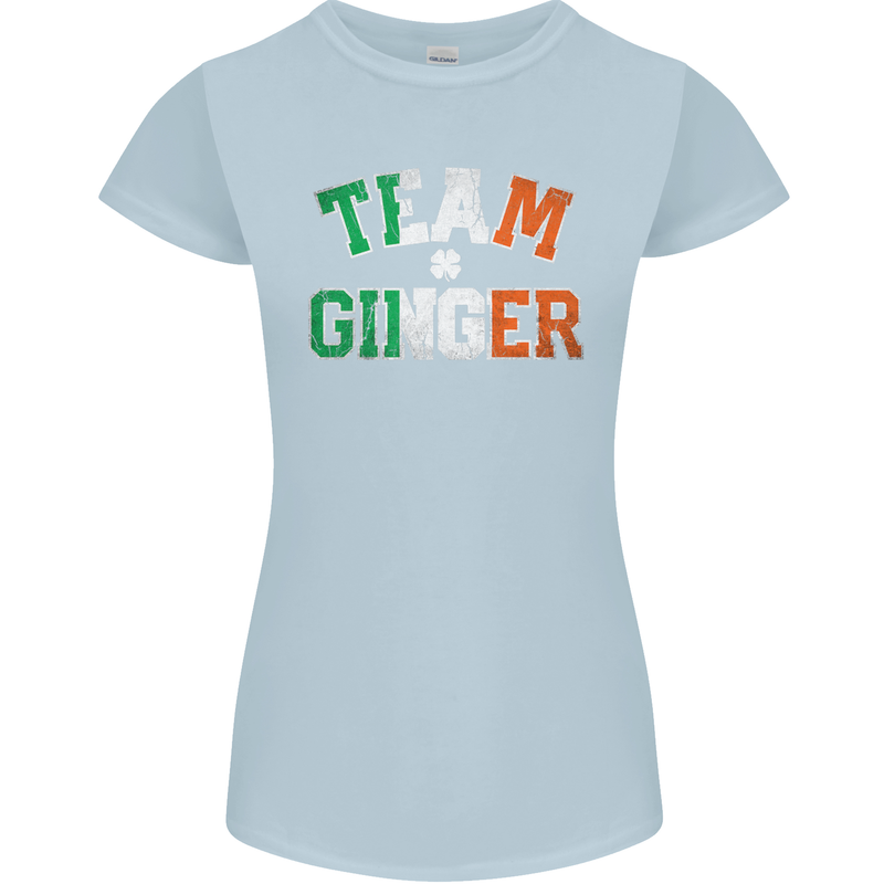 St Patricks Day Team Ginger Funny Irish Womens Petite Cut T-Shirt Light Blue