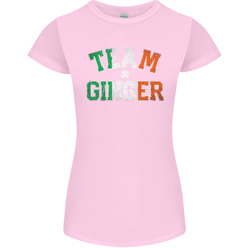 St Patricks Day Team Ginger Funny Irish Womens Petite Cut T-Shirt Light Pink