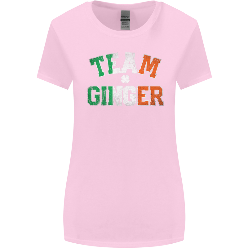 St Patricks Day Team Ginger Funny Irish Womens Wider Cut T-Shirt Light Pink