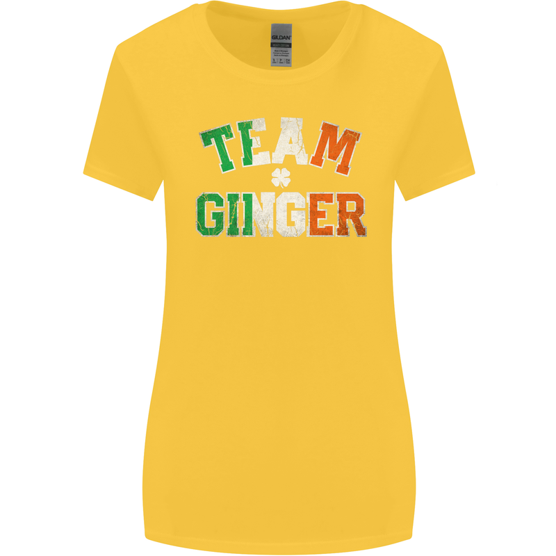 St Patricks Day Team Ginger Funny Irish Womens Wider Cut T-Shirt Yellow