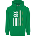 St Patricks Day USA Flag America Beer Alcohol Childrens Kids Hoodie Irish Green